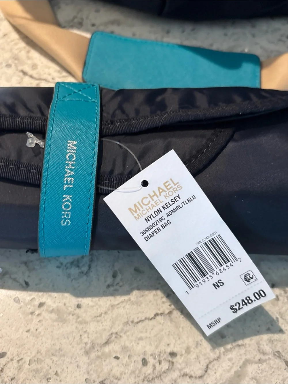 Michael Kors Navy and Teal Baby Bag Tote